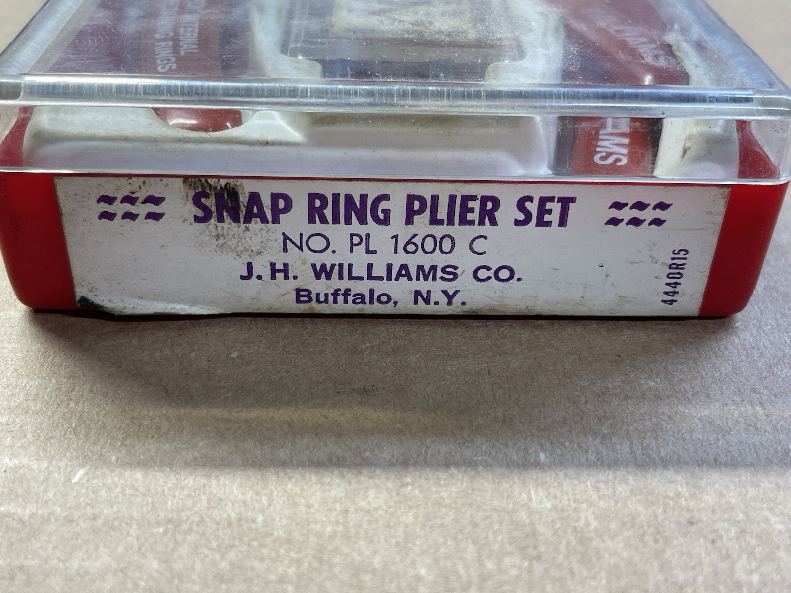 WILLIAMS CO TOOLS SNAP RING INTERNAL AND EXTERNAL PLIERS SET No. PL 1600 C USA