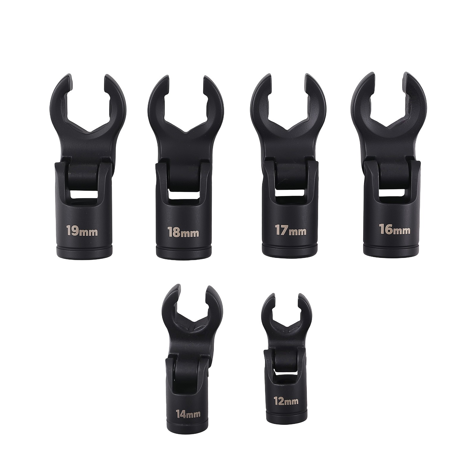 8pc 3/8″ & 1/2″ Flex Head Crows Flare Nut Wrench Socket Foot Line Wrench Set