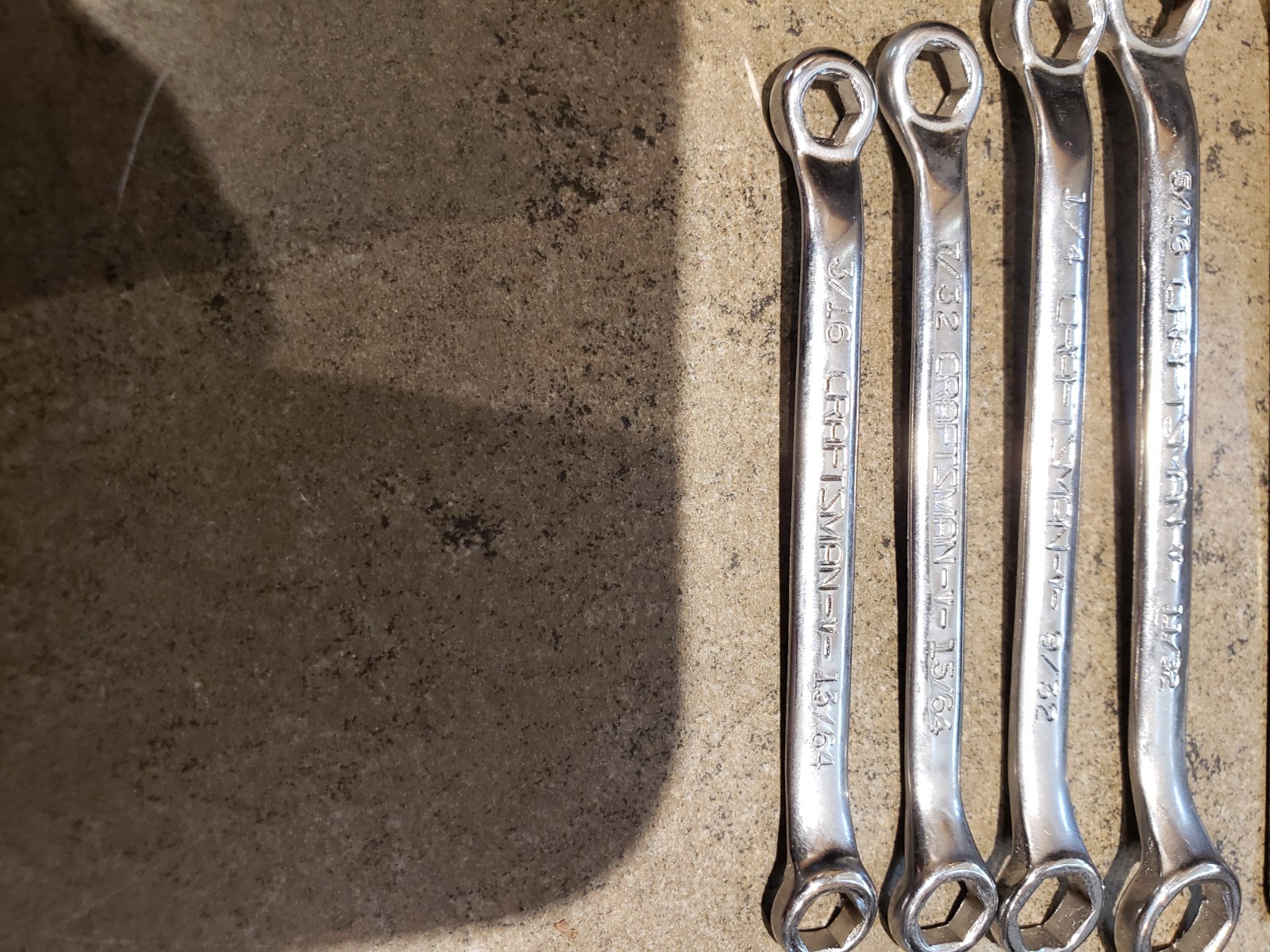 Vtg Craftsman USA 4 piece Ignition Midget Box End Wrench Set in Pouch SAE 9-4379