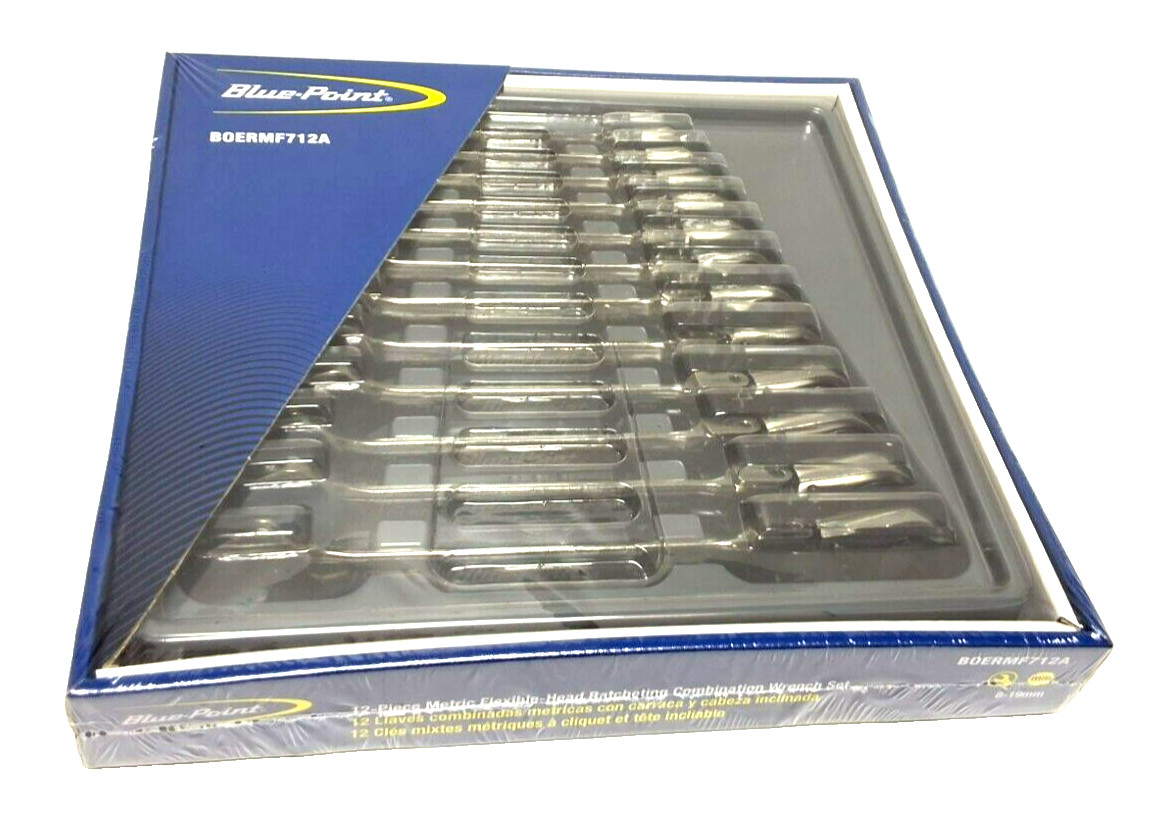 New Blue-point BOERMF712A 8 thru 19 mm 12-point box Flex Ratchet Wrench Set