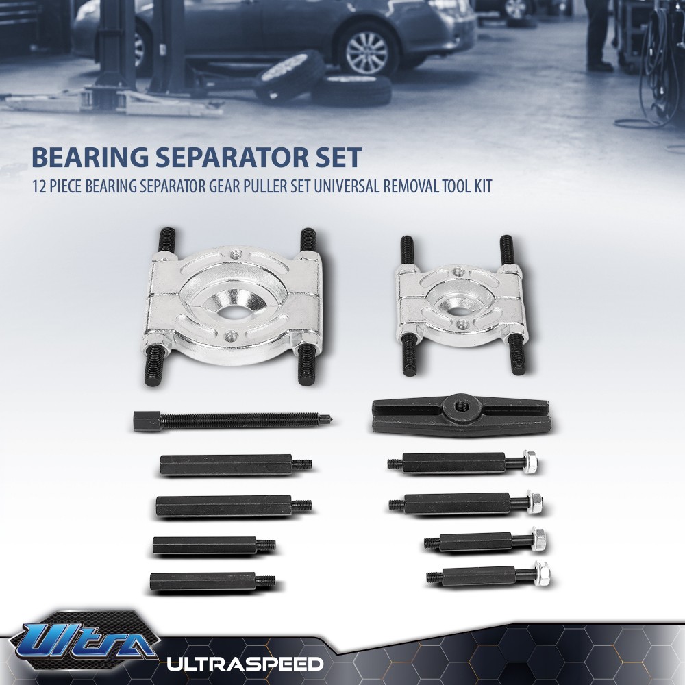 12Pcs Bearing Separator Puller Set Heavy Duty 5 Ton 2″ 3″ Splitter Removal Kit