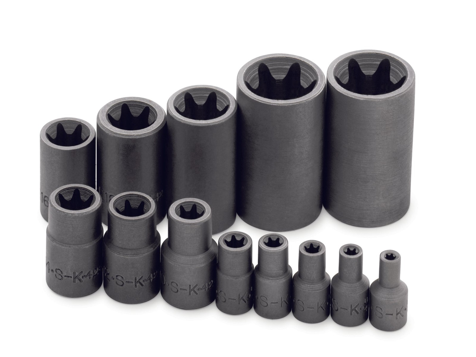 SK Tools Female Torx Socket Set – 1/4″, 3/8″ And 1/2″ Drive; 13 Piece (SK19761)