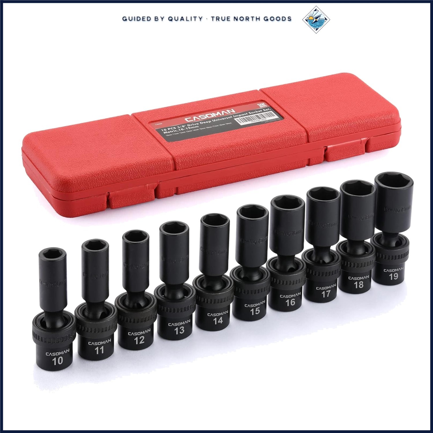 Versatile 10-Piece Deep Socket Set with Universal Flex Design for Angled Access