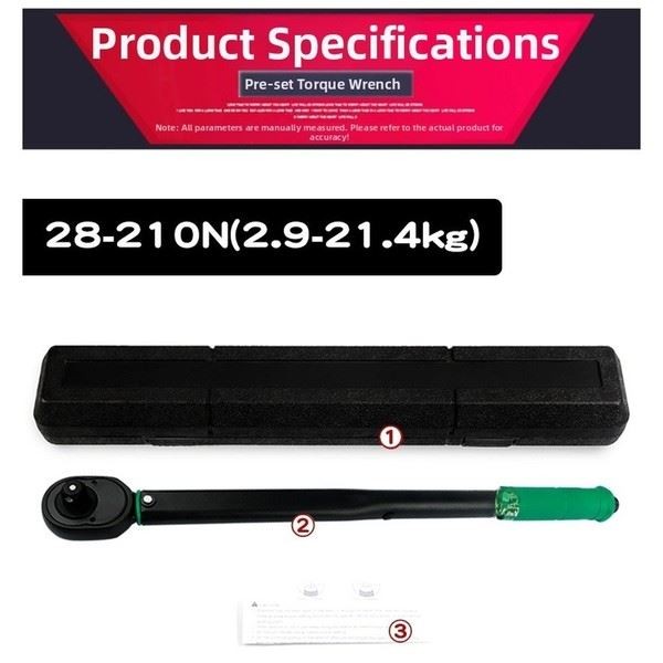 Adjustable Torque Wrench Heavy Duty 1 2 Drive 28 to 210 Nm with Ratchet
