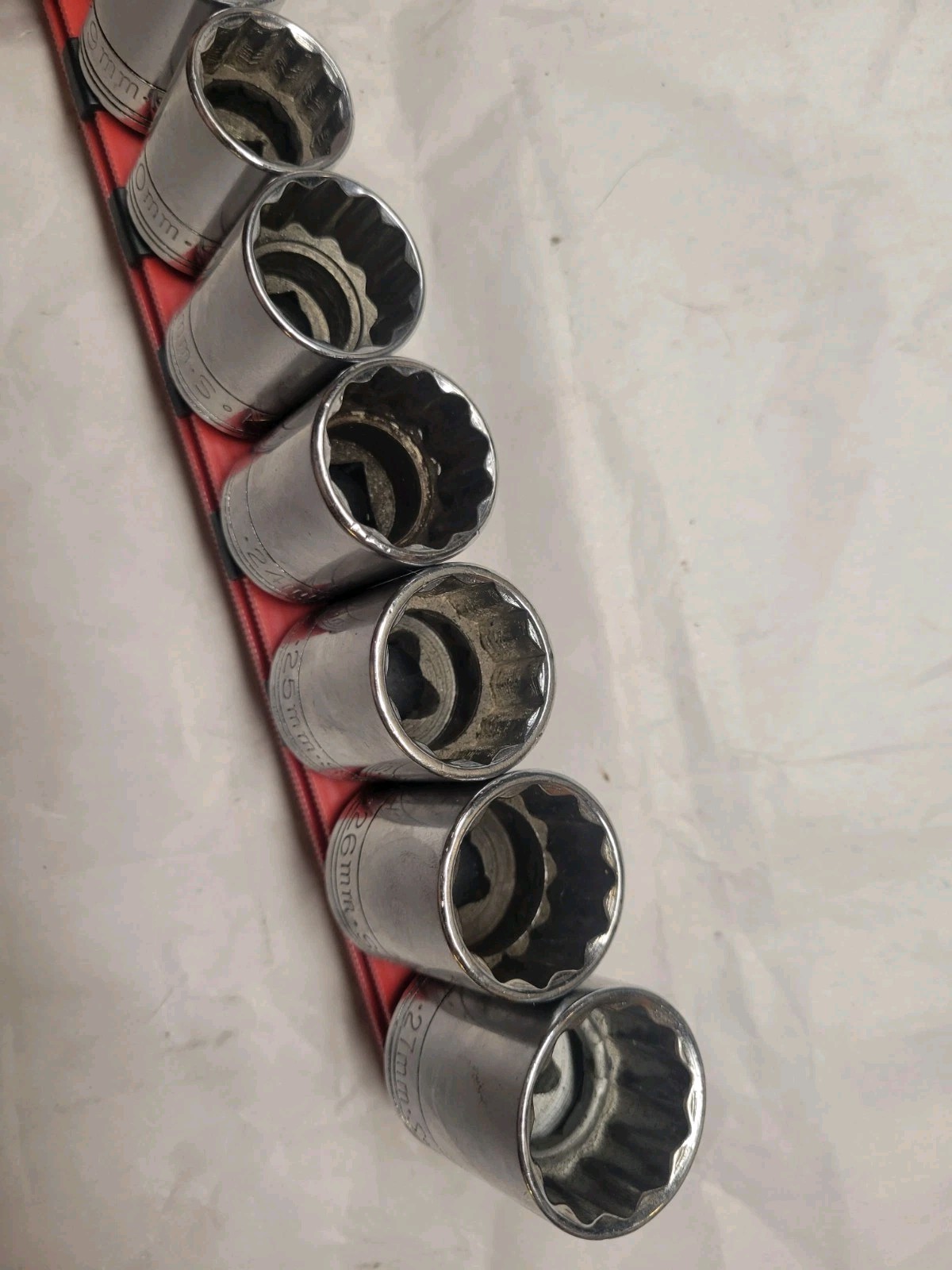 Vintage SK S-K Tools 1/2” Drive 16pc Metric Socket Set 12pt 10mm-26mm USA EXC