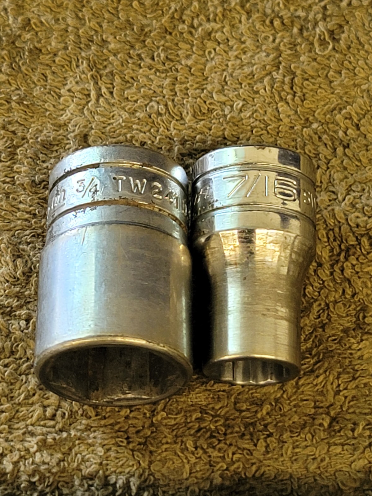 7 Snap-on SW181 SDH TW241 Socket Set Sae 3/4 9/16 7/16 12 Point 1/2″ Drive