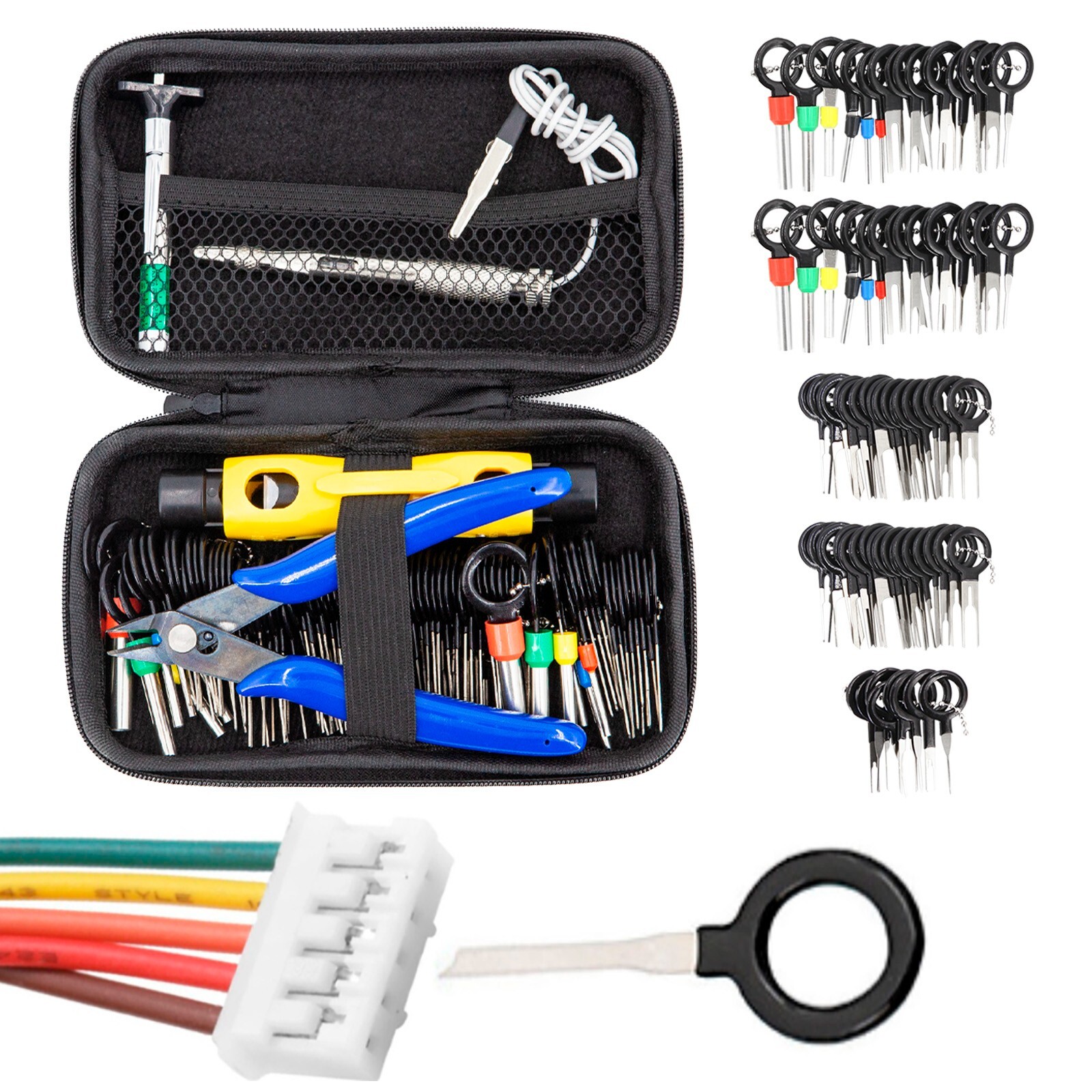 84Pcs Terminal Removal Tool Kit Connector Release Pin Ejector Key Wire Pliers