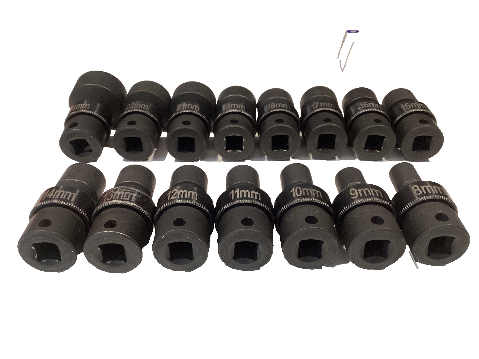 Cornwell 15 Piece 3/8″Dr Metric Swivel Impact Socket Set Snap Latch Case CBPIU2M