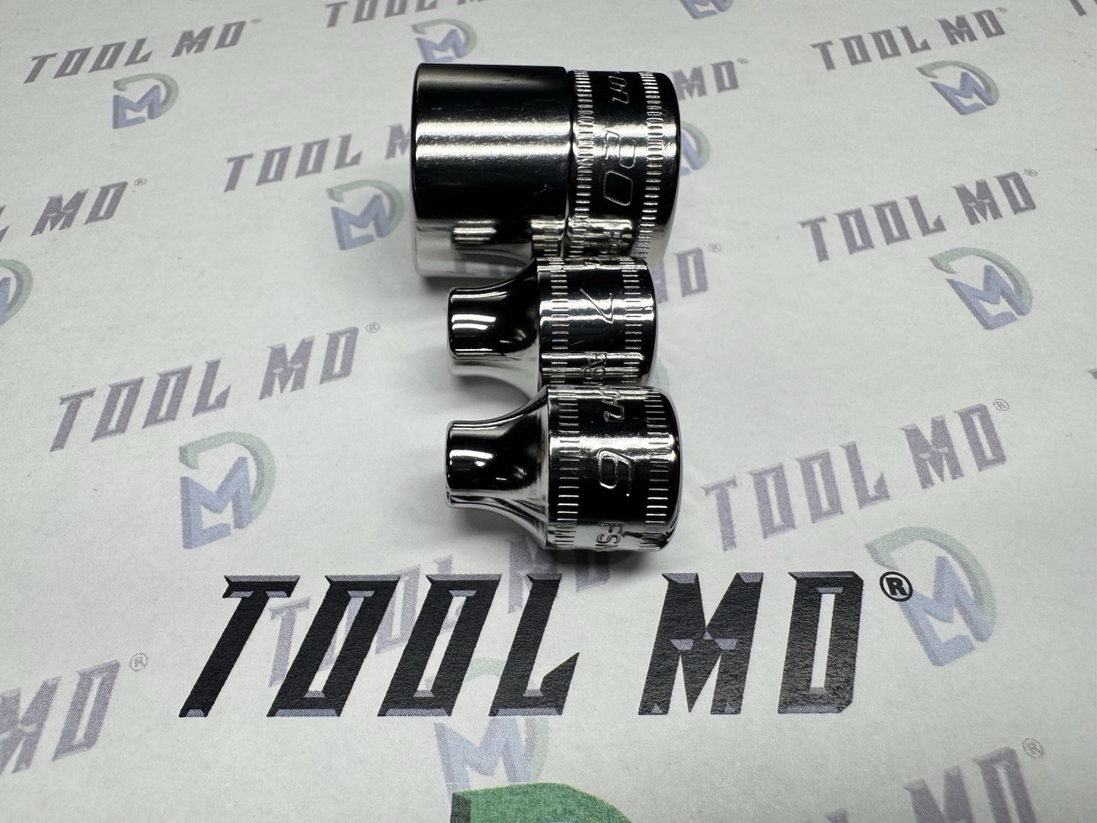 Snap-on Tools USA NEW 3pc 3/8” Drive 6pt Metric SHALLOW Add On Socket Set FSM201