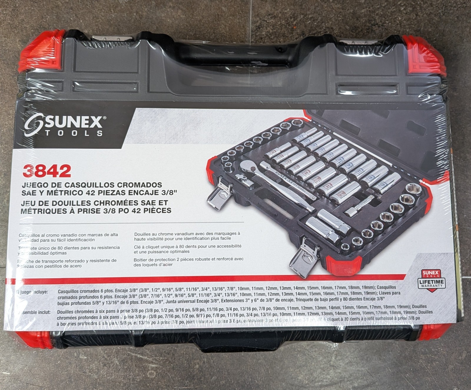 Sunex 3832 3/8″ Dr. 42 Piece Sae And Metric Chrome Socket Set