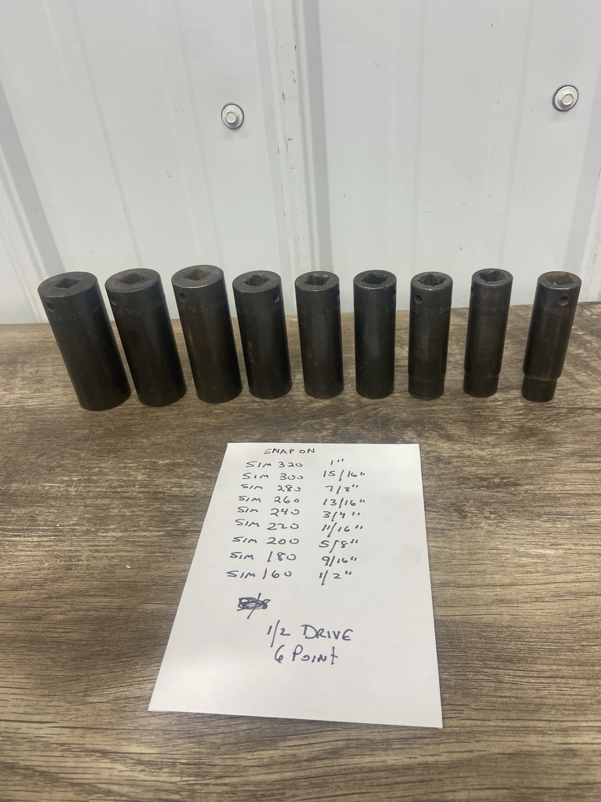 Snap-on SIM160 1/2″- SIM320 1″ Deep Impact 9pc SAE Socket Set 1/2″ Drive 6 pt