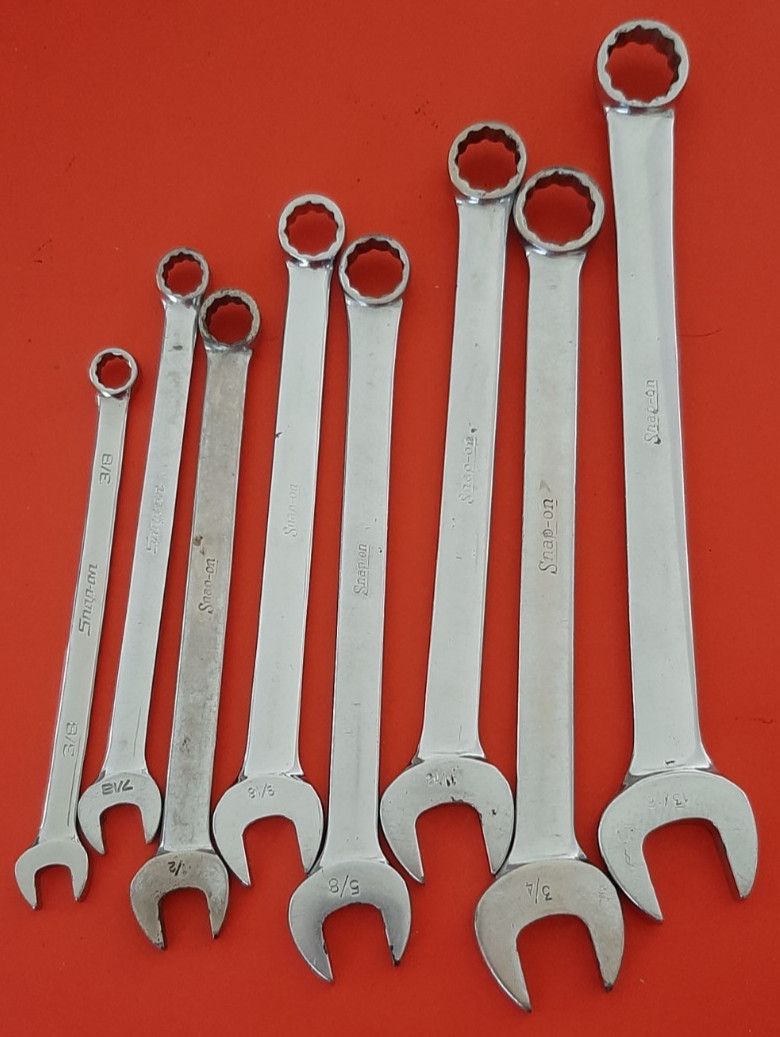 Vintage Snap-on Tools USA 7pc SAE Combination Wrench Set 3/8″ – 3/4″ OEX 601