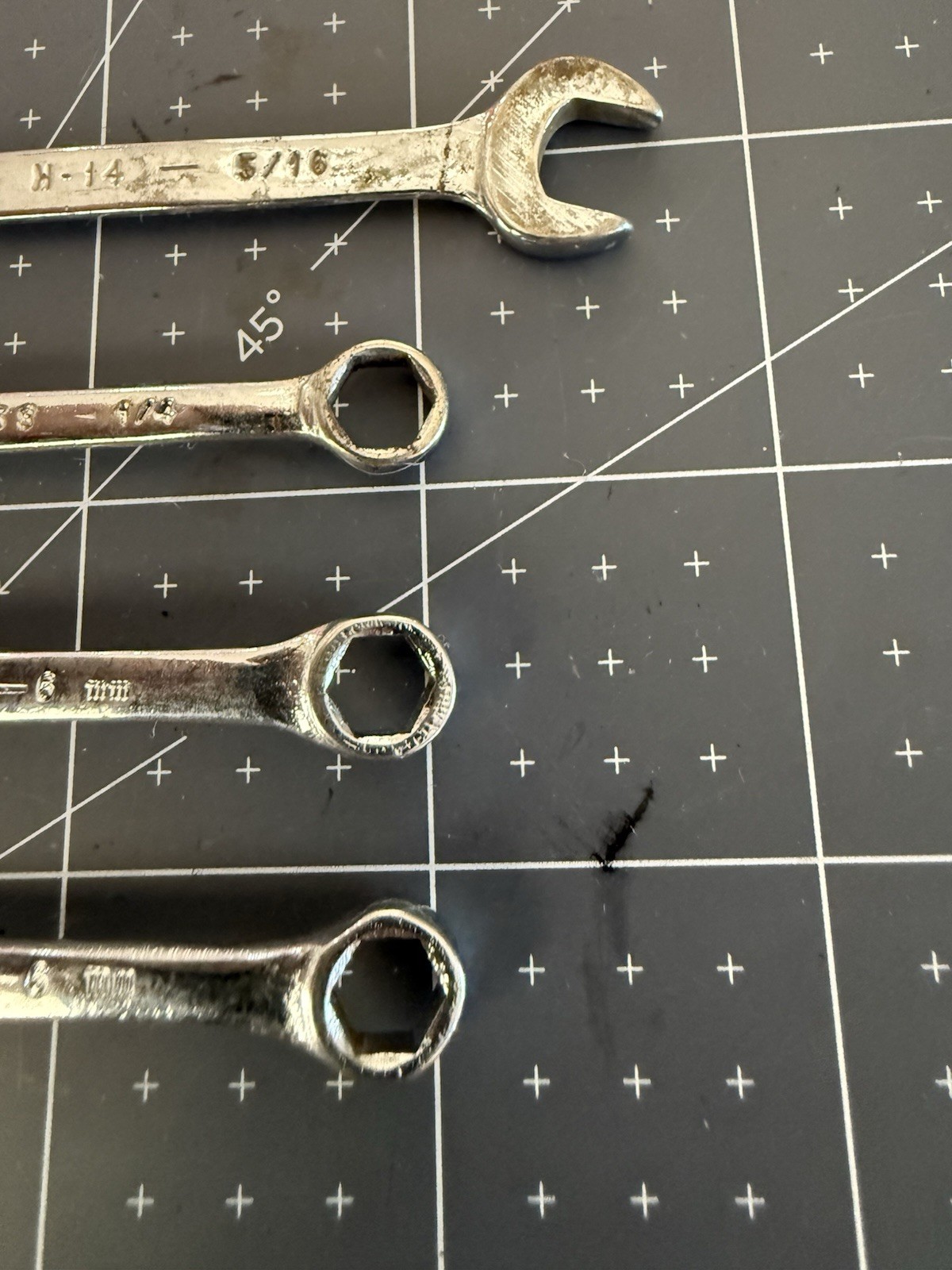 Armstrong wrenches , 2- 6, mm . 1/4″, 11/32-5/16′ lot Of 4 used