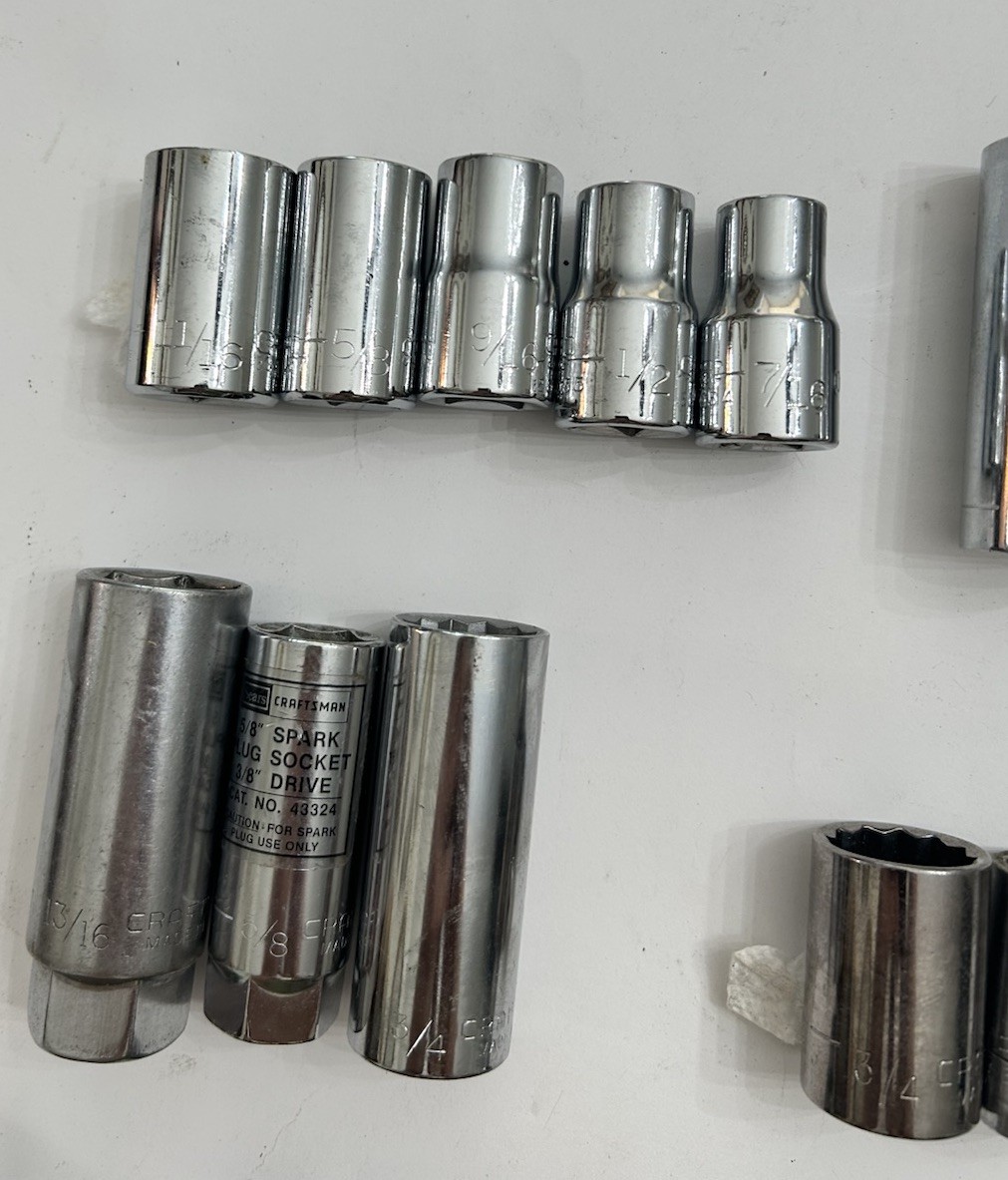 Craftsman Tools 50pc Mixed Socket Lot SAE Metric 1/4 3/8 1/2 Drives USA MADE