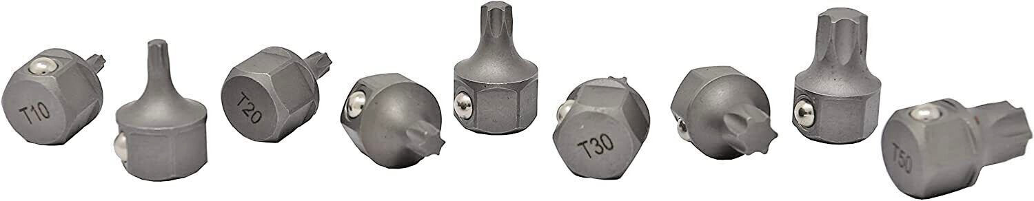 5058 STUBBY TORX BIT SET 9Pc. T10, T15, T20, T25, T27, T30, T40, T45 & T50