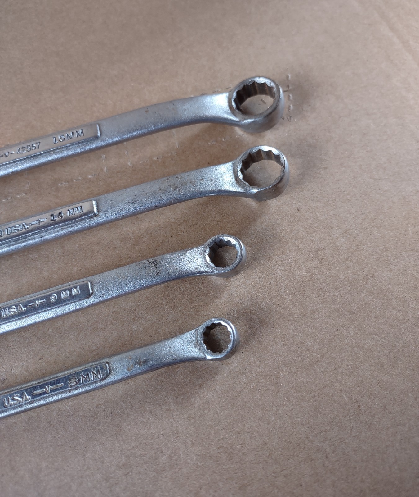 Vintage Craftsman Metric Offset Box End Wrenches -V- Series 4pcs Made in USA