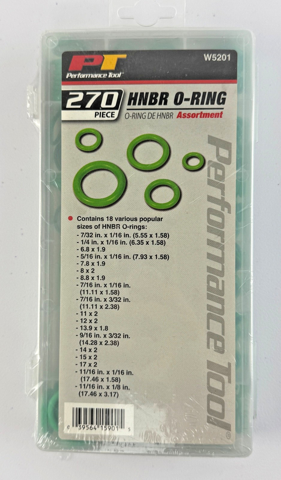 Performance Tool W5201 270 Piece HNBR O-Ring Assortment Kit New Free Shipping
