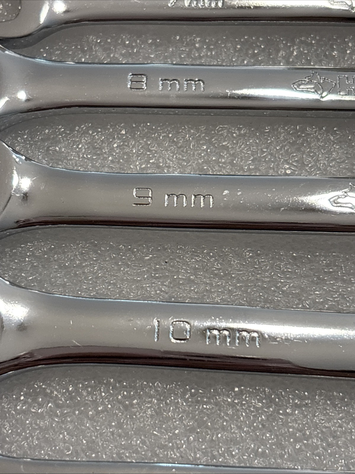 Vintage Husky Polished Chrome Combination Wrench Set Metric Lot Of 18 Pieces