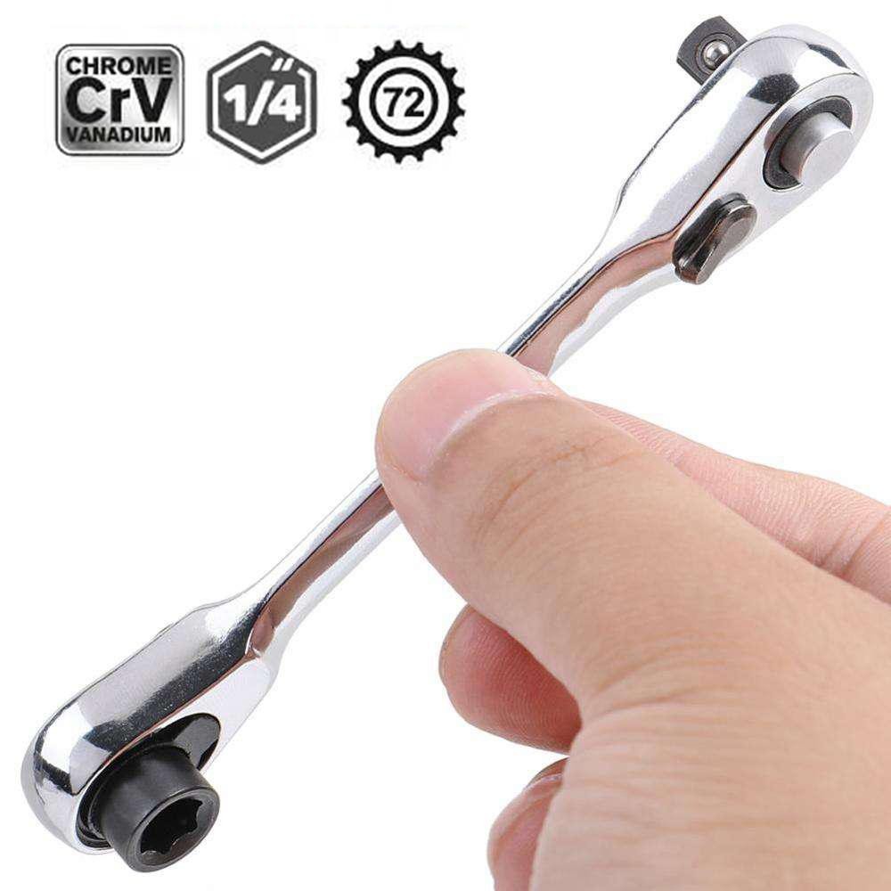 Mini Ratchet Wrench Double Ended Quick Socket Screwdriver Hex Torque Tool Hand