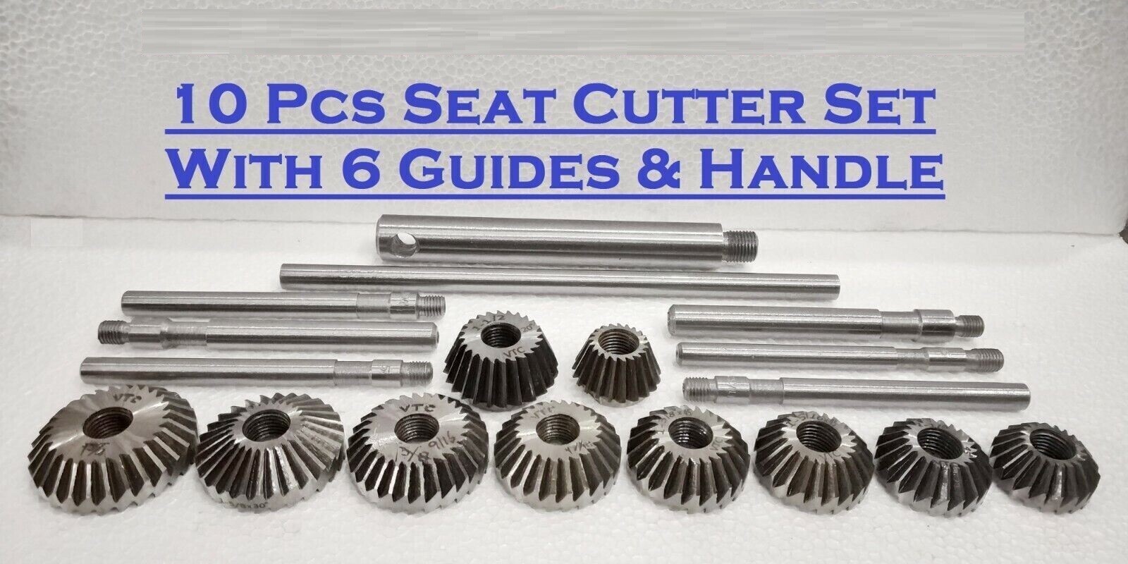 10 PCS VALVE SEAT & FACE CUTTER SET AUTOMOTIVE INDUSTRIAL TOOL-HEAVY DUTY