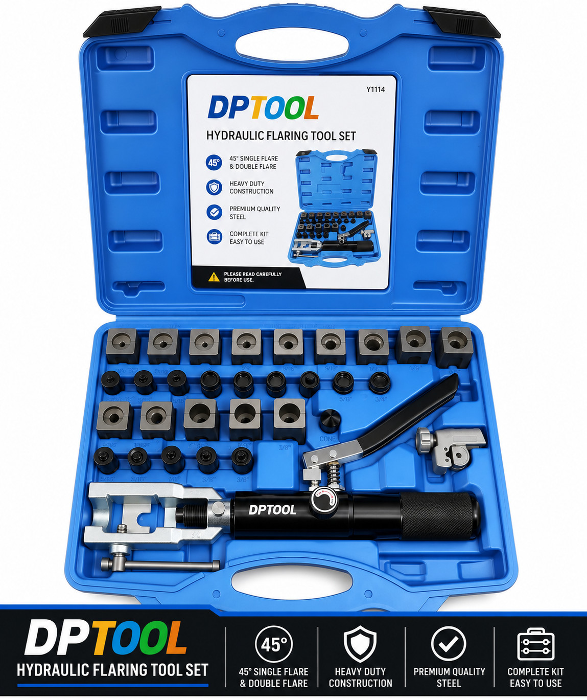 Hydraulic Flaring Tool Kit for Brake Transmission Cooling Fuel Line Flares 45deg