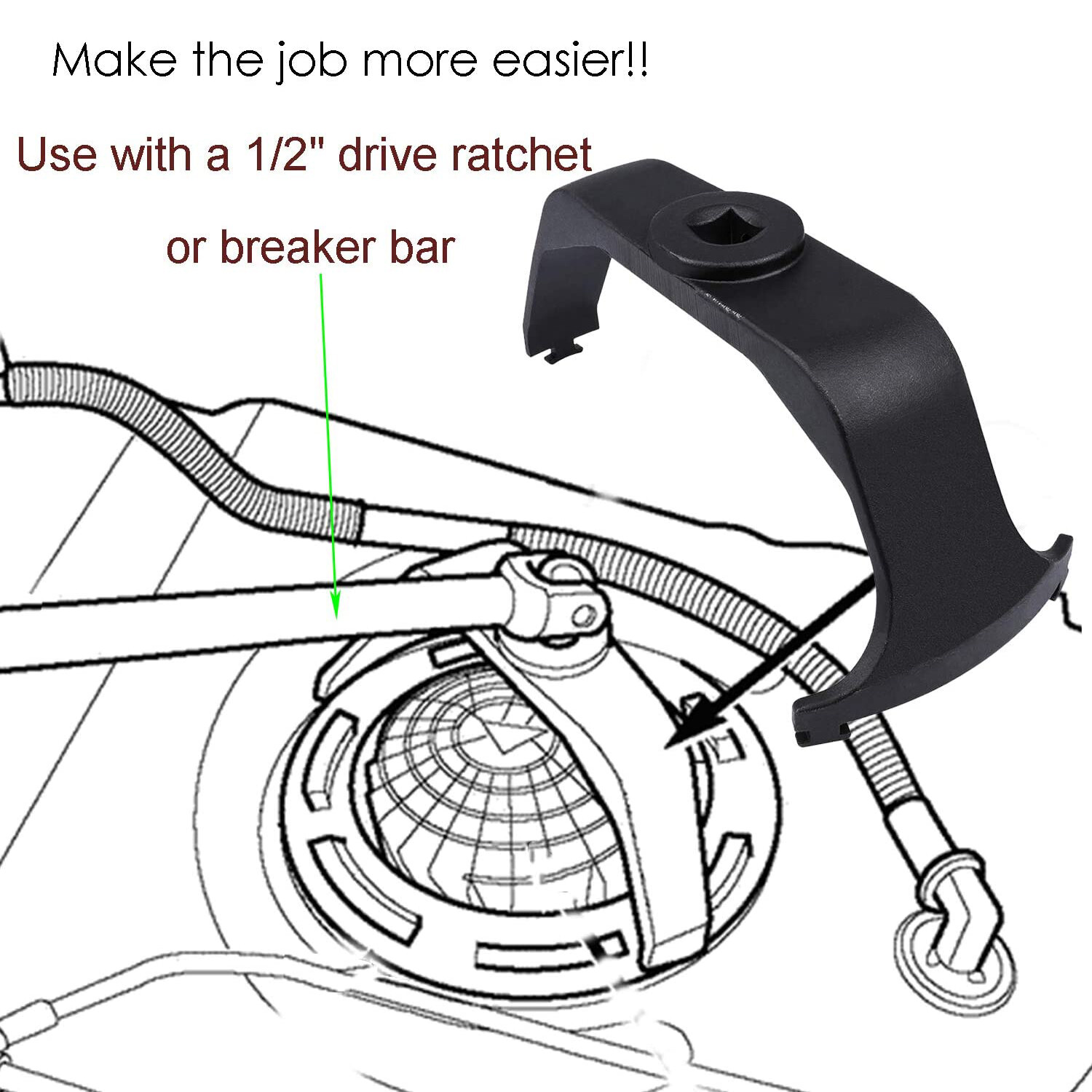 Adjustable Fuel Pump Module Spanner Wrench + Universal Tank Lock Ring Tool 6599