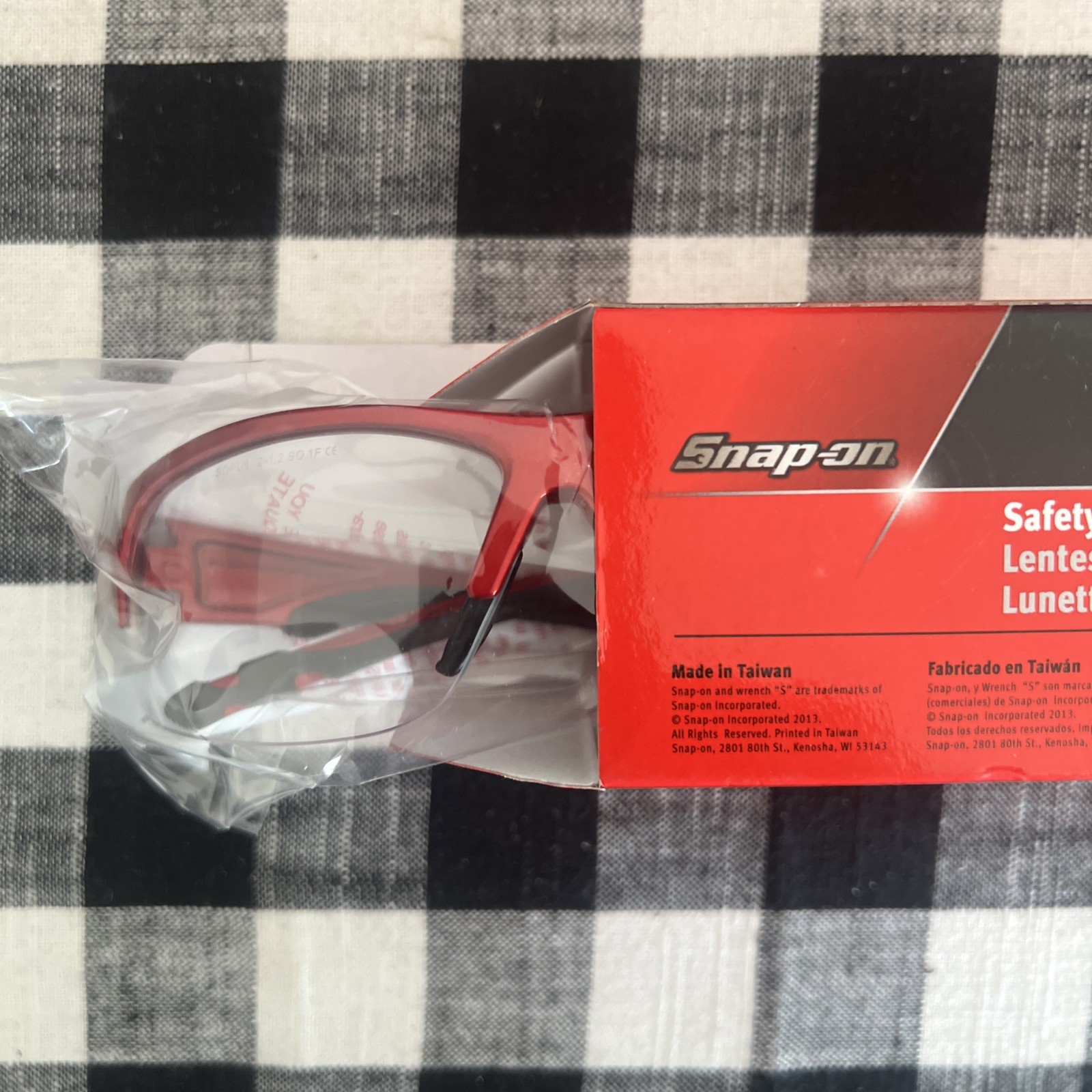 *New *Snap-On Tools *Safety Eyewear *Safety Glasses *Red *Model #GLASS50R