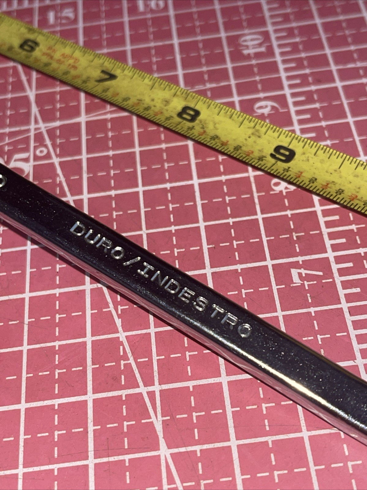 NOS Duro Indestro USA 730 3/8 X 7/16 In SAE 6 Point Box End Wrench Offset
