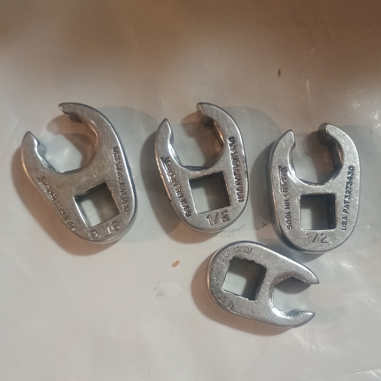 lot of 4 Snap-on 3/8” Flare Nut Wrench FRH120S, FRH 160S, FRH 180S, FRH 160S
