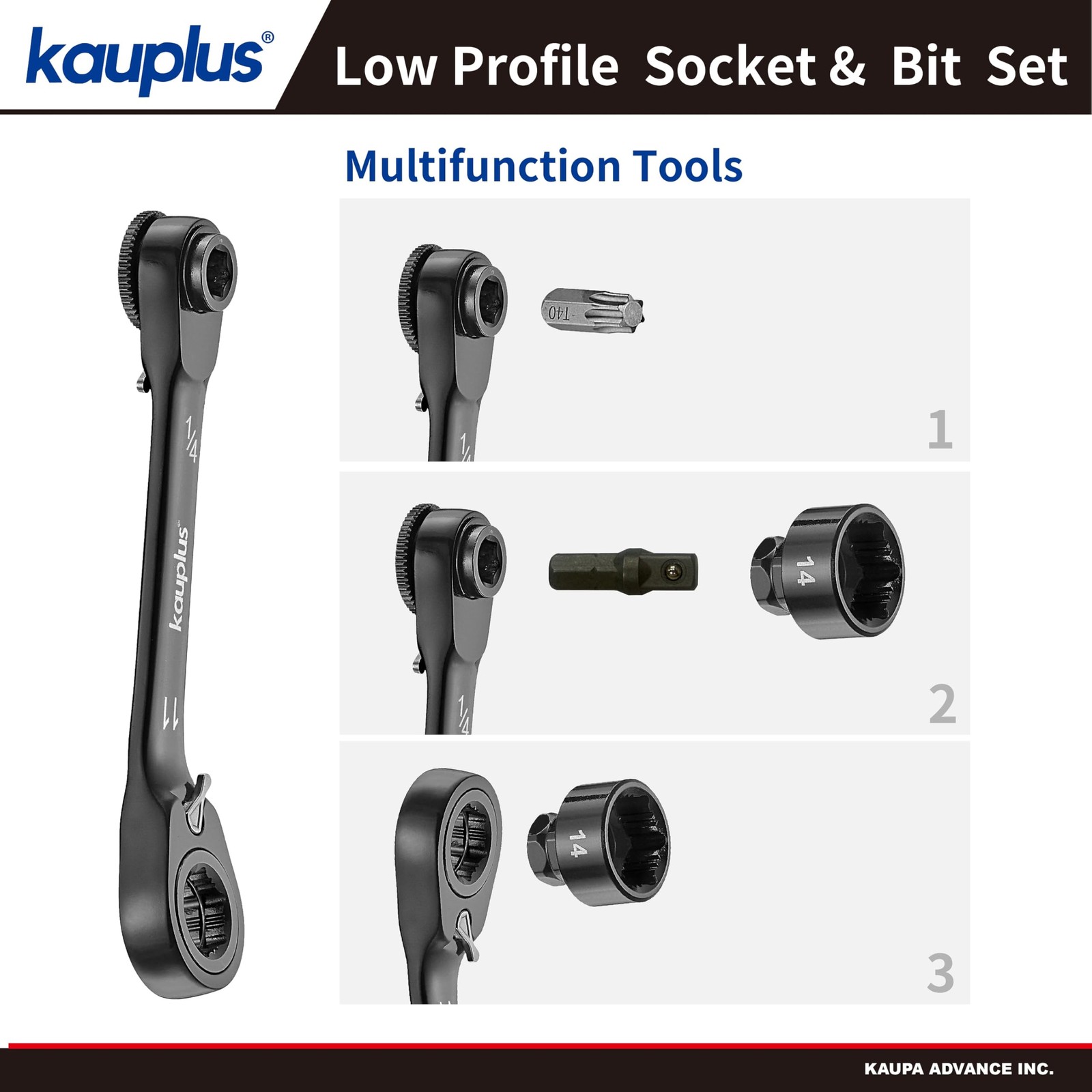 1/4” Mini Reversible Ratchet Wrench Tool Kit, 32 PCS Low Metal