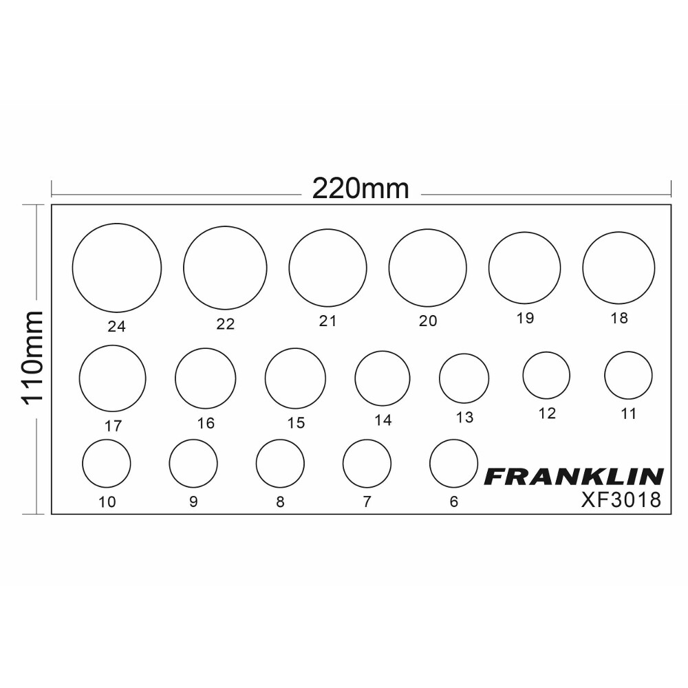 3/8″ Drive 6 Point Socket Set 18 Pcs Franklin Tools XF3018