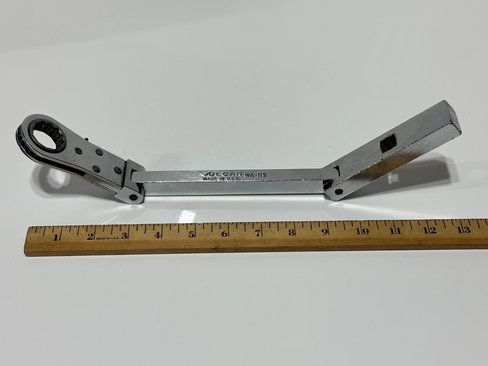 VULCAN Tools USA Made WA-11S (RARE) Double Flex Chrome Pass Thru Through Ratchet