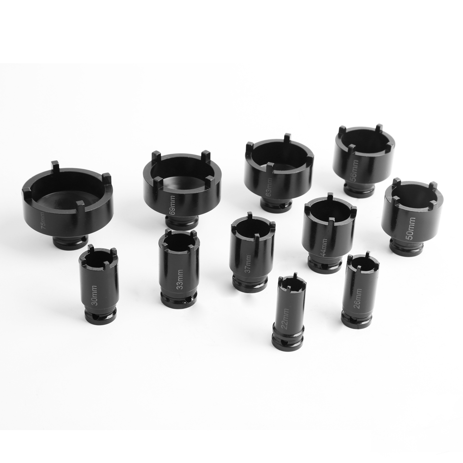 1/2″ Dr Lock Ball Joint Axles, 11pcs 22-75mm Special Socket Tool for Grooved Nut