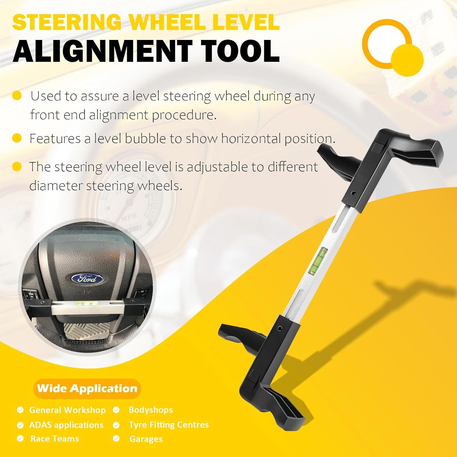 ATD-3100 Steering Wheel Level Alignment Tool for Passenger Cars Trucks 270-340mm