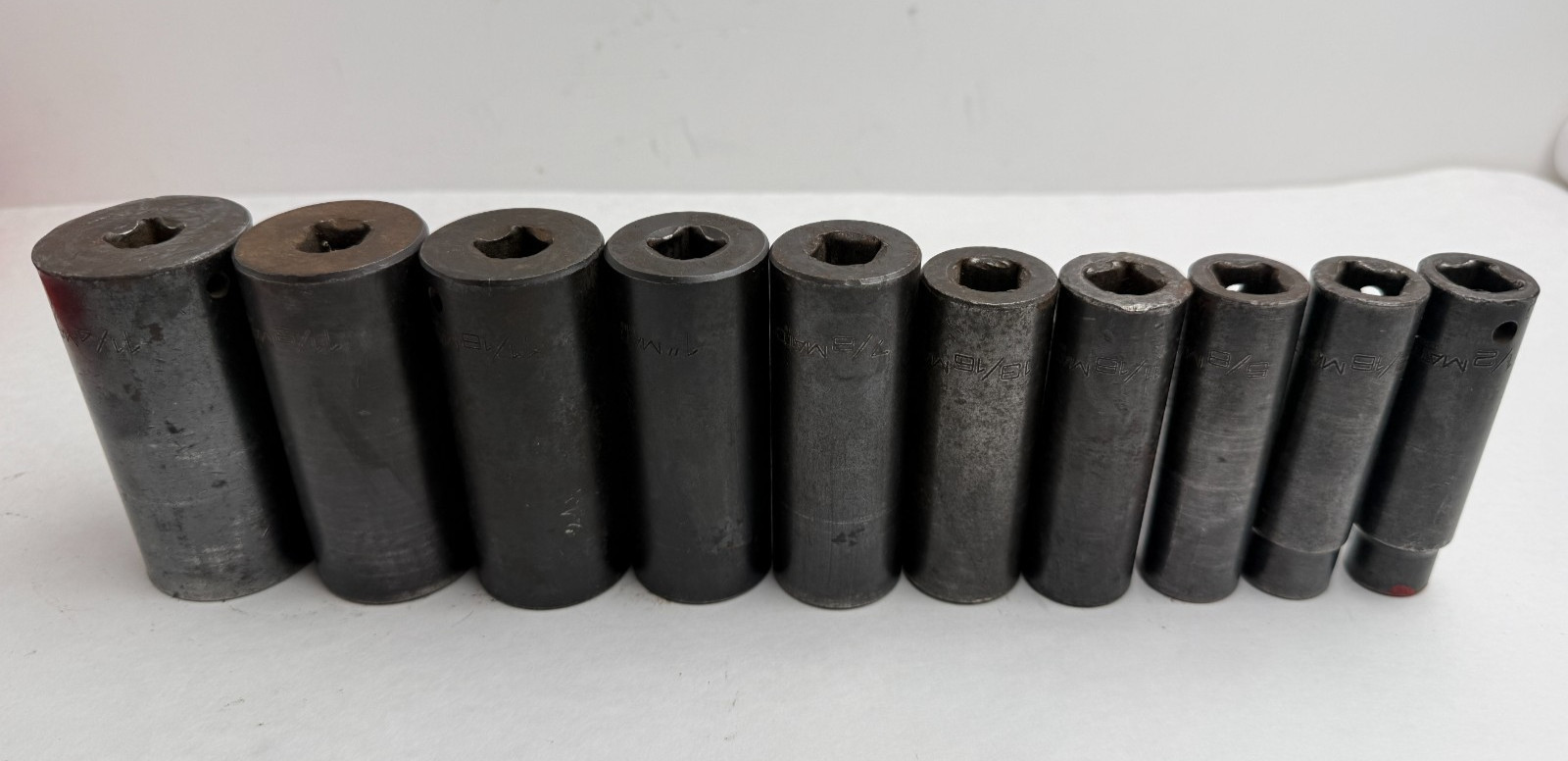 MAC Tools 10pc SAE 1/2” Deep Impact Socket Set 6 Point 1/2″ – 11/4″