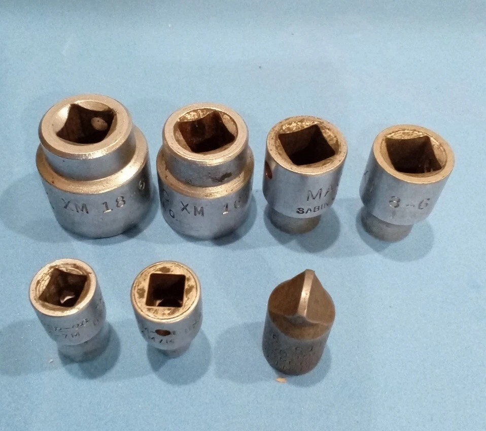 Mac & Snap On. sockets xm 18-6. 16-6. 9-6. 8-6. TM-7m. TM-4m/m. Apex HTS 3qq