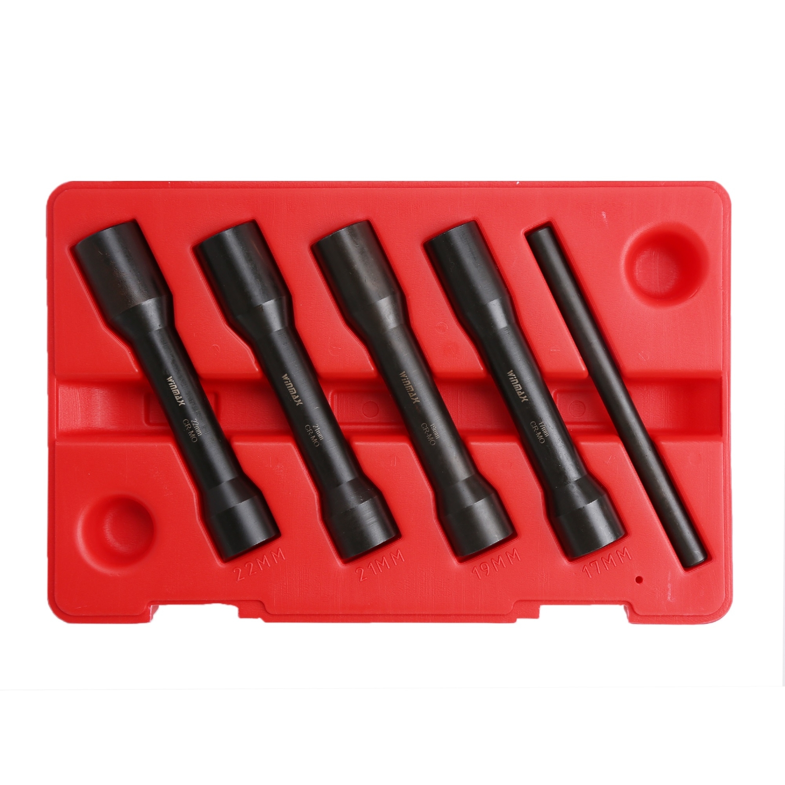 5PC 1/2″ Drive Long Reach Twist Damaged Lug Nut Socket Set, Size 17 19 21 22mm