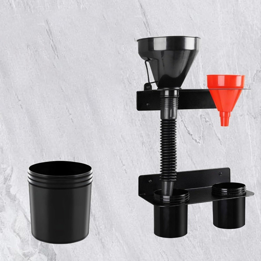 Wall Mounted Funnel Holder for Garage Workshop Oil Leak and Storage