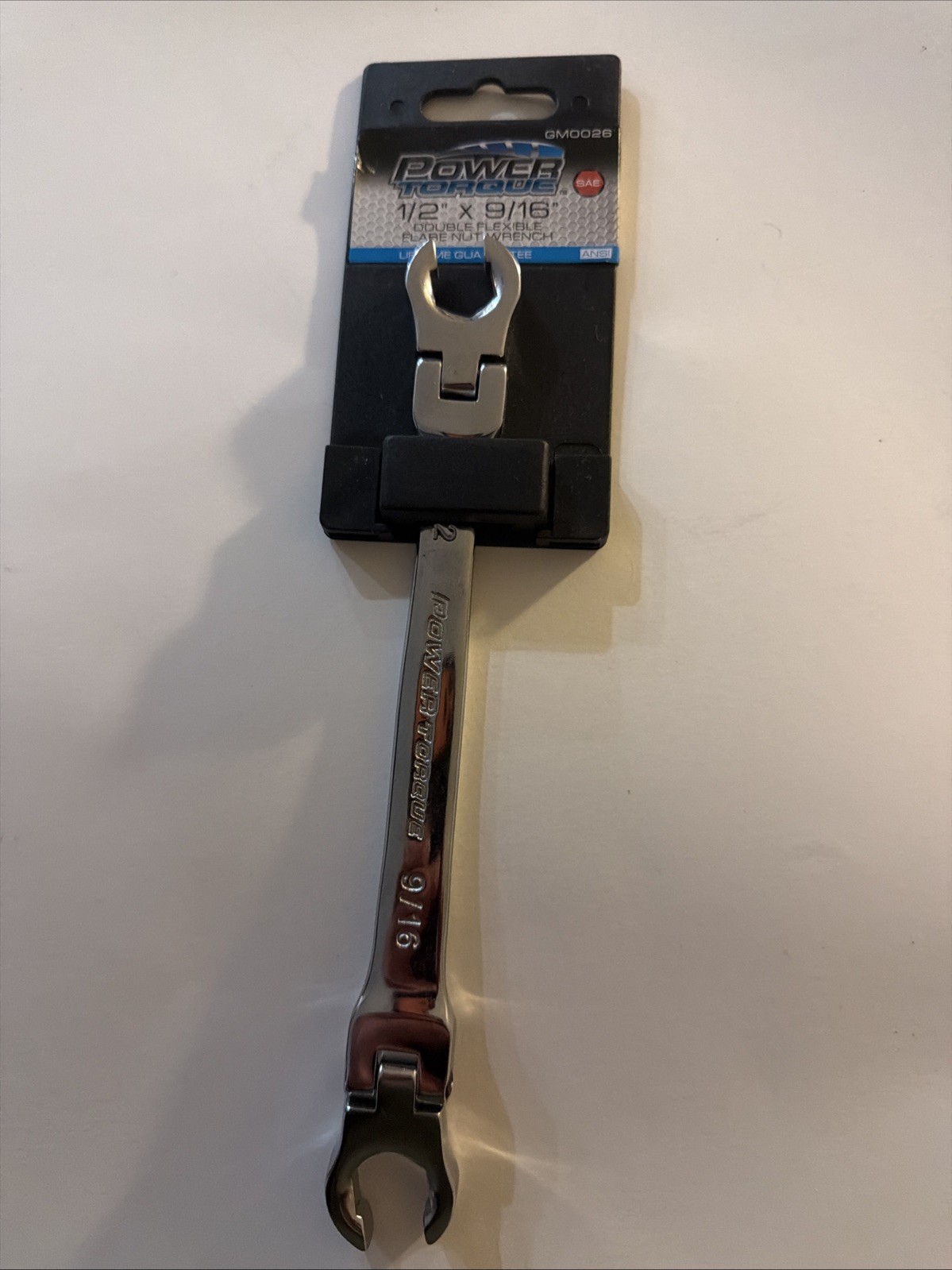 Power Torque 1/2″ X 9/16″ Double Flare Nut Flex Wrench SAE