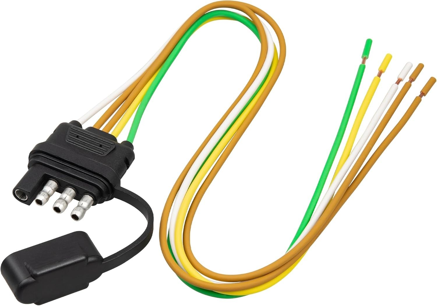4 Pin 5 Wire Trailer Wiring Harness 18 Inches, 16AWG Pure Copper Wishbond Traile