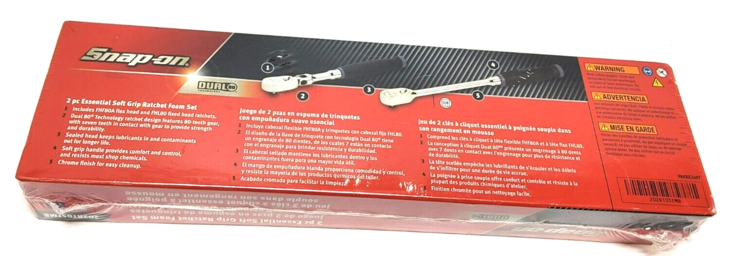 New Snap-on™ 3/8″ drive Power Blue Soft Grip Foam Ratchet Set 202RT05FMB FHL80MB