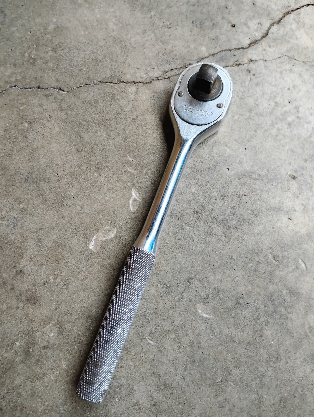 Proto Tools 1/2 in Drive 10 in. Long Pear Head Ratchet Chrome Polished 5449 USA