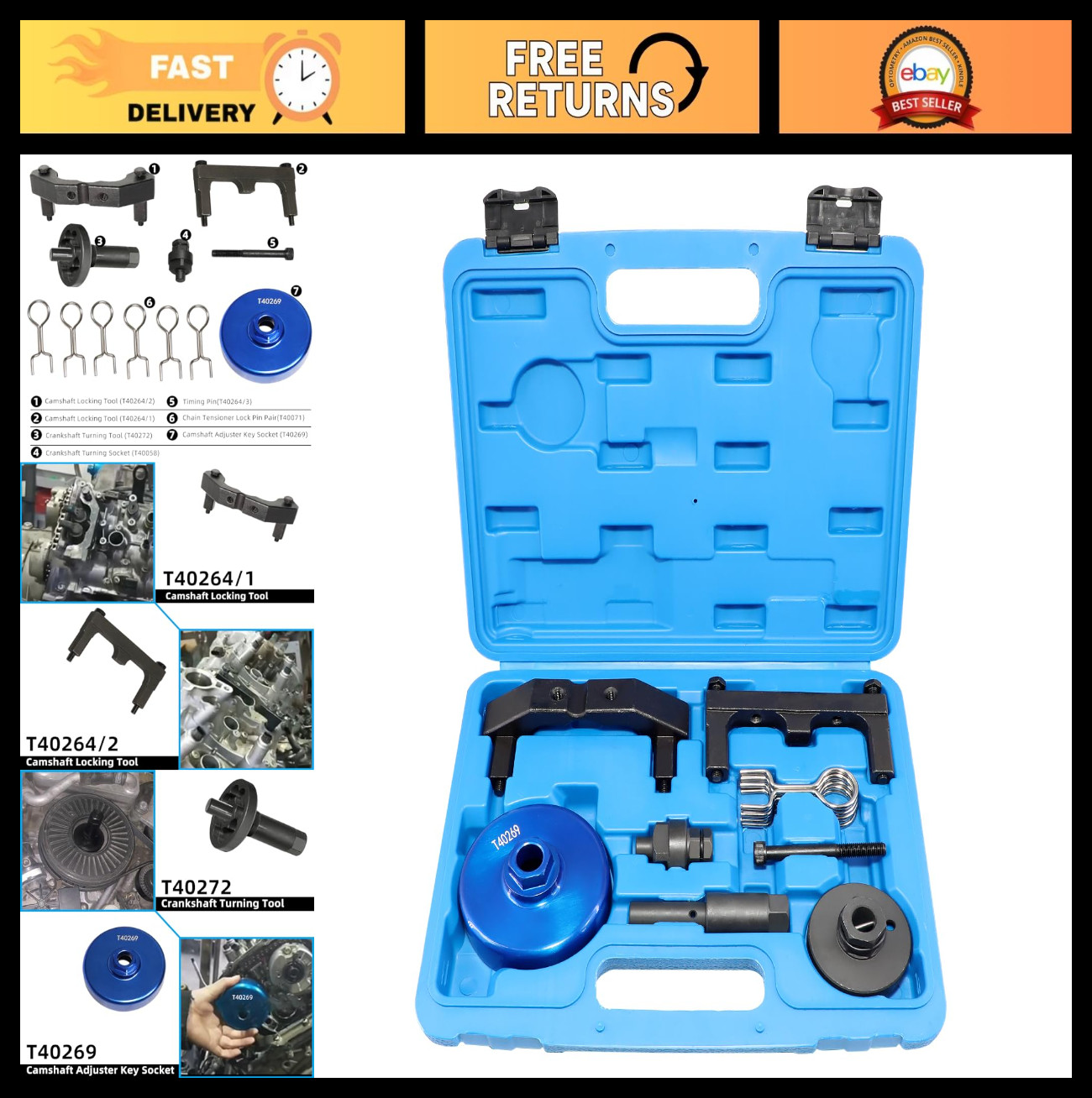 Camshaft Timing Tool for Audi 4.0L TFSI A6 A7 A8 – Replace T40272 T40269 T40246