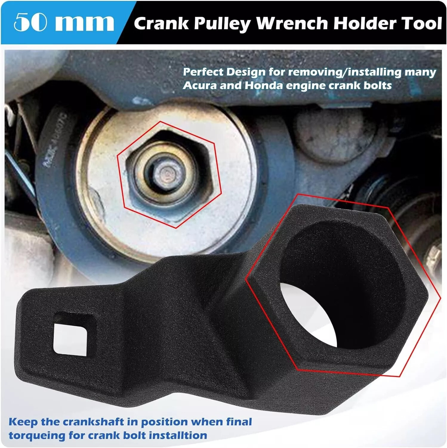 19mm Harmonic Balancer Socket / 50mm Crankshaft Pulley Wrench for Honda/ Acura