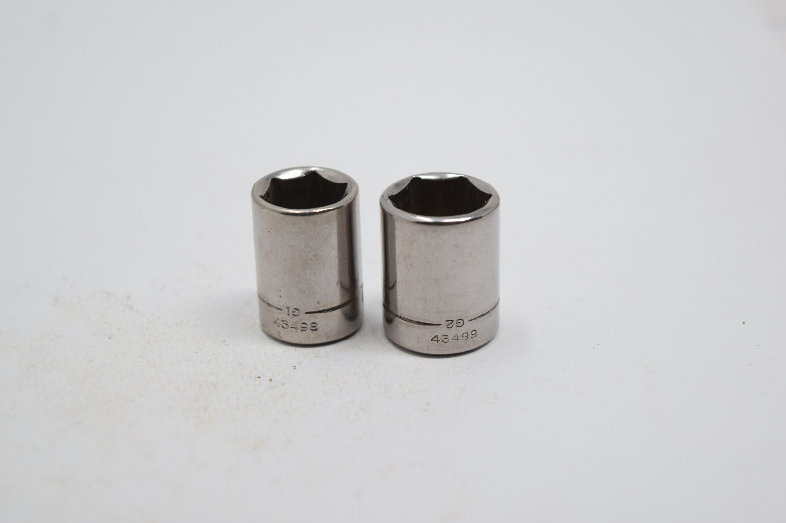 2 CRAFTSMAN 1/4″ DRIVE 6 POINT SOCKETS: 7/16 43498, 1/2 43499 G Series USA