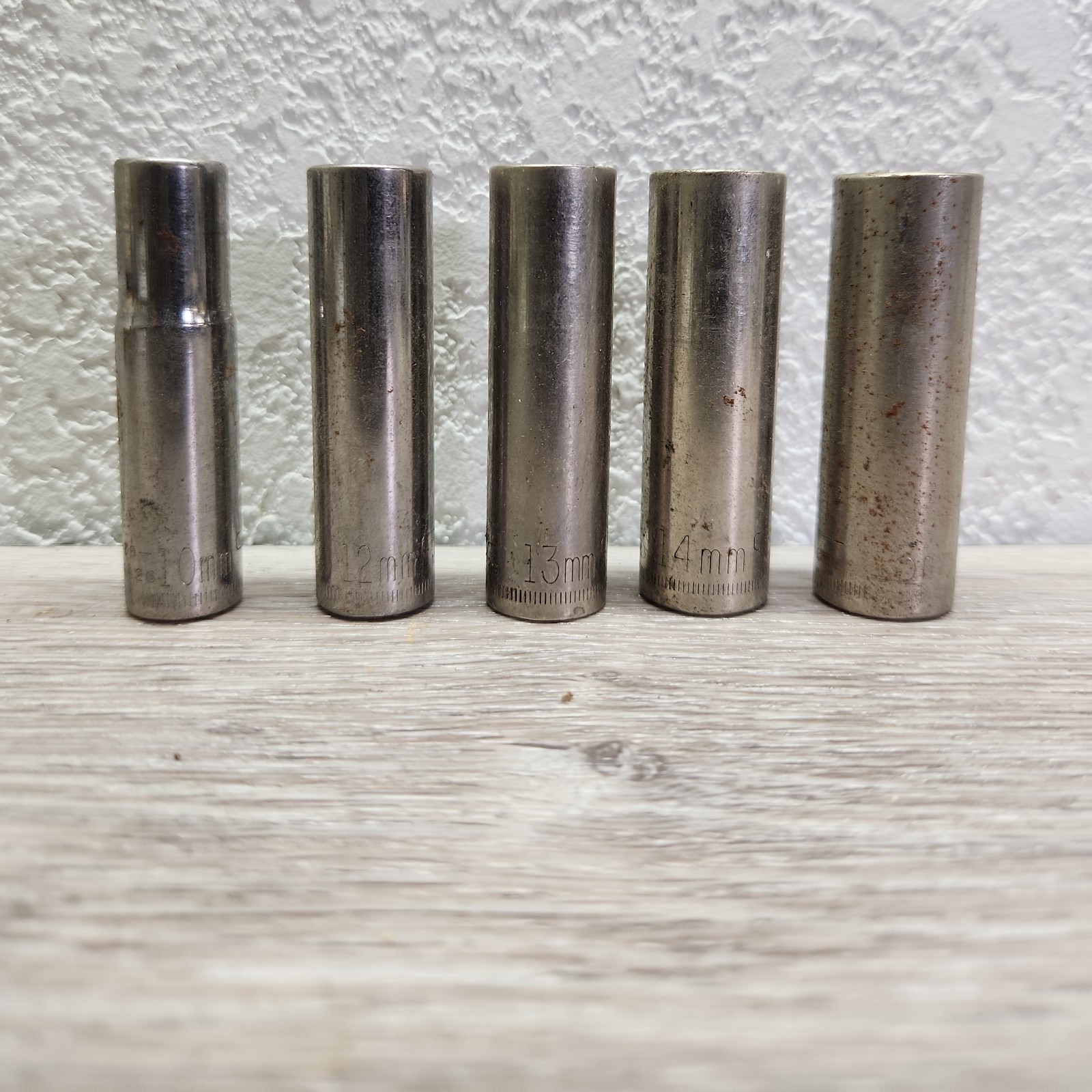 5 Craftsman 3/8 drive deep 6 point metric sockets (10, 12, 13 14, 15) USA