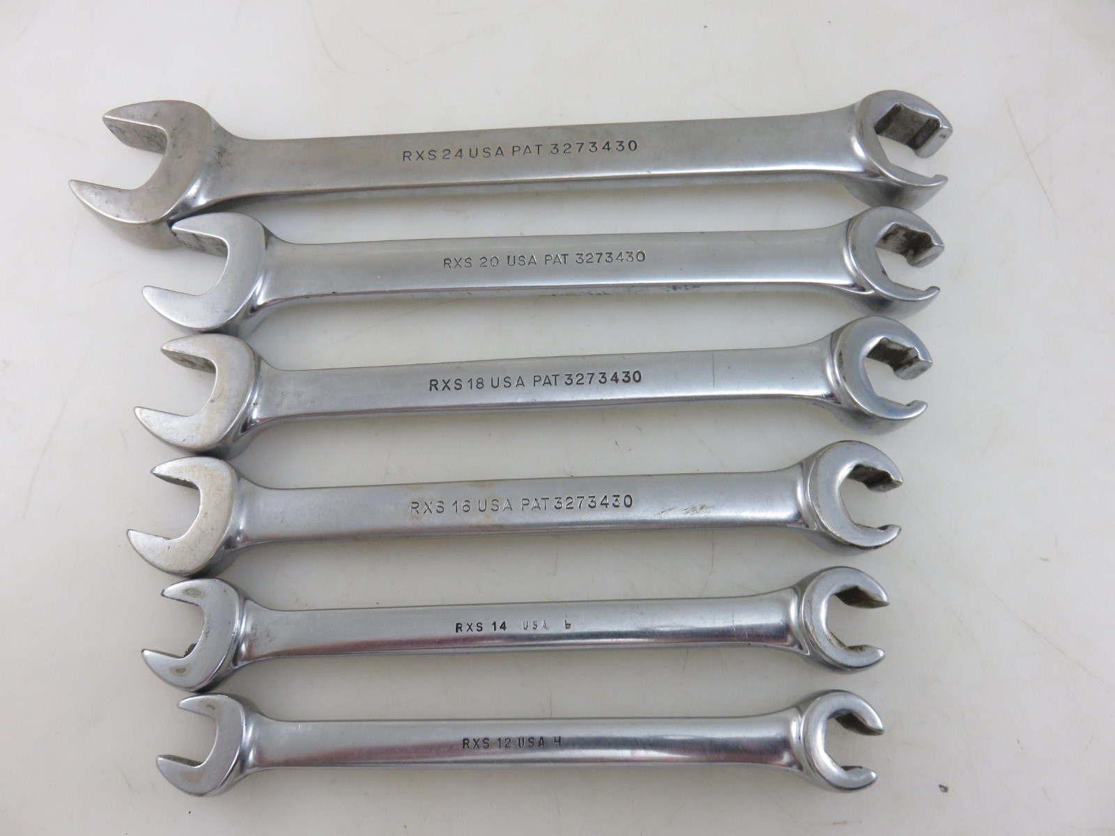 Snap-On RXS Series SAE Flare Nut Open End Wrench 6pc Set 3/8″-3/4″ **NO 11/16**