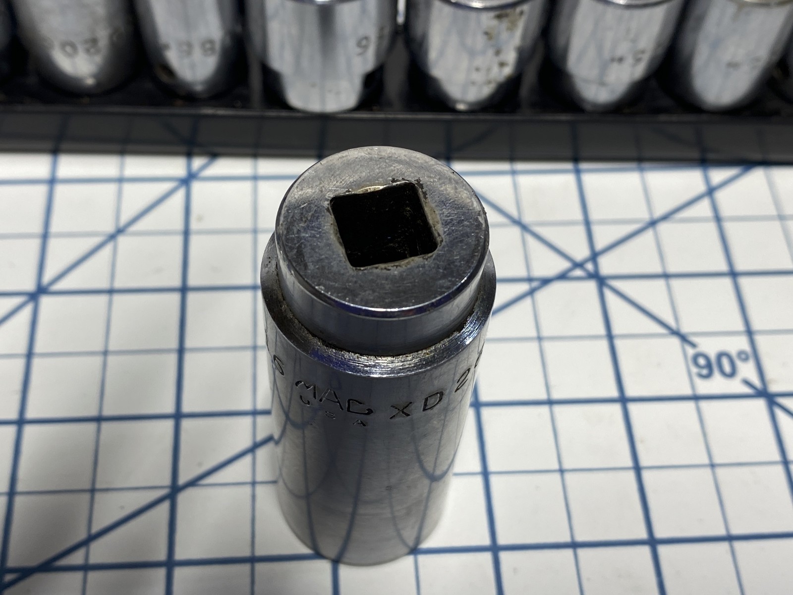 MAC Tools Asst Lot (14) SAE 3/8” drive Sockets 3/8” – 13/16” + Ext & Mag Holder