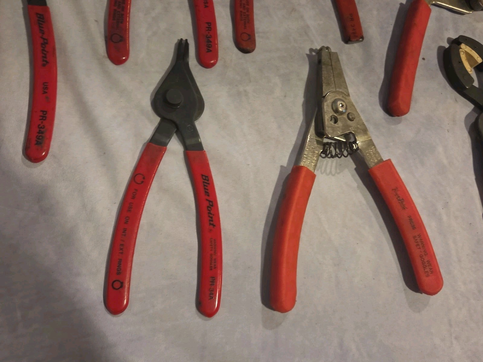 Blue Point pliers lot Of 7 PR-34A PR-349A (X3) PRC 36 PRC65 PWC50