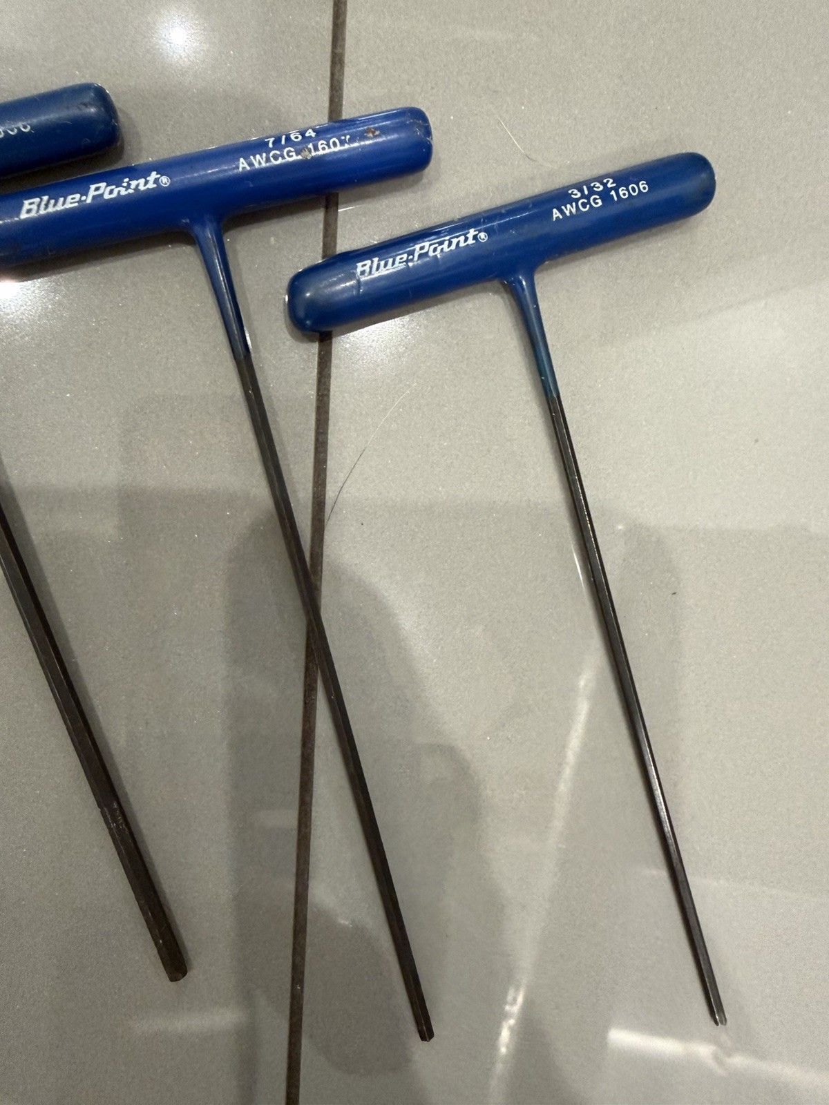 8pcs Blue Point 6 point SAE Blue Handle Hex Allen Key T Handle AWCG